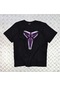 Los Angeles Lakers - Kobe Bryant Baskılı Unisex %100 Pamuk Siyah T-shirt SIYAH