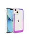 Noktaks - iPhone Uyumlu 14 Plus - Kılıf Simli Ve Renk Geçiş Tasarımlı Lens Korumalı Park Kapak - Mor-pembe