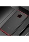 Tecno - Huawei Mate 20 Pro - Kılıf Dört Köşesi Renkli Arkası Şefaf Lazer Silikon Kapak - Kırmızı
