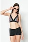 C&city Şortlu Toparlayıcı Bikini Takım 3229 Siyah/çok Renkli-siyah/çok Renkli
