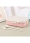 Bruce Eioce Microwave Lunch Box Wheat Straw Dinnerware Food Storage Container Bento Box-pembe