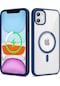 Ekılıf - İphone Uyumlu 11 Uyumlu - Kılıf Magsafe Wireless Şarj Özellikli Silikon Ege Kapak - Mavi