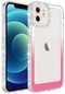 iPhone Uyumlu 11 Kılıf Simli Ve Renk Geçiş Tasarımlı Lens Korumalı Lopard Park Kapak - Beyaz - Pembe