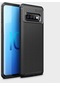 Tecno - Samsung Galaxy Uyumlu S10 Plus - Kılıf Auto Focus Negro Karbon Silikon Kapak - Siyah