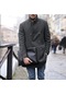 Ikkb Sonbahar Ve Kış Yeni Gündelik Moda Erkek Bol Orta Uzunlukta Ceket Koyu Gri