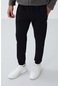 Tommy Life Siyah Fermuar Cepli Standart Kalıp Jogger Erkek Eşofman Alt - 84651 Siyah