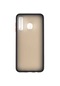 Kilifone - Huawei Uyumlu P30 Lite - Kılıf Arkası Mat Buzlu Kenarı Renkli Düğmeli Fri Silikon - Siyah
