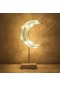 Dekoratif Masa Lambası, Pille Çalışan Noel Ay Şeklinde Ramazan Masa Lambası, Sarmal İplik Sıcak Led Hilal Işık Noel Ev Yatak Odası - Beyaz High Quality En Iyi Kalite Aydınlatma
