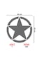 Army Star Sticker - Yıldız Sticker - Oto Sticker - Araba Sticker - 40cm X 40cm - Gri