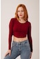 Delta Online Ters Dikişli Basic Bordo Body Bluz Bordo