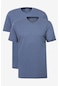 AC&Co / Altınyıldız Classics Erkek Indıgo Melanj-ındıgo Melanj 2'li Paket Slim Fit Dar Kesim Pamuklu Basic Tişört