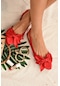 Fox Shoes Kırmızı Saten Kumaş Kadın Babet H726809004 Kırmızı