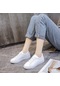 Siyah Küçük Beyaz Ayakkabı Kadın Ayakkabısı İçi Boş Ve Nefes Alabilen Tek Örgü Kanvas Spor Ayakkabı Net Ayakkabı