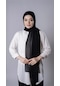 Siyah Pratik Hazır Geçmeli Şal Şifon Kumaş Hijab Bone 3009 01