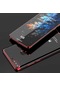 Tecno - Huawei Y7 2018 - Kılıf Dört Köşesi Renkli Arkası Şefaf Lazer Silikon Kapak - Kırmızı