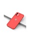 Tecno-iphone Uyumlu İphone 12 Mini - Kılıf Kalınlaştırılmış Kenar Tasarımlı Sert Roll Kapak - Kırmızı