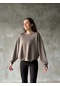 Moonvizyon Osy Modal Yumuşak Dokulu Kumaş Bisiklet Yaka Oversize Sweatshirt - Gri Gri