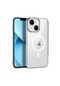 Noktaks - İphone Uyumlu İphone 14 Plus - Kılıf Kablosuz Şarj Destekli Pixel Magsafe Kapak - Gümüş