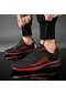 Siyah & Kırmızı İlkbahar Ve Sonbahar Erkek Büyük Boy Uçan Dokuma Toplantısı Ultra Hafif Spor Ayakkabıları Yavaş Seyahat Ayakkabıları