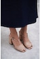 Beverly Bej Mat Kemer Detay Bilek Bağlı Kadın Topuklu Ayakkabı