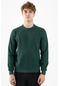 Maraton Sportswear Comfort Erkek Bisiklet Yaka Takma Kol Basic Yeşil Sweatshirt 22429-yeşil