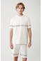 Erkek Beyaz Baskılı Bisiklet Yaka Soft Touch Regular Fit T-shirt A41y1329