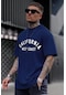 Unisex West Coast Baskılı Oversize Tshirt Lacivert Siyah