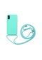 Kilifone - İphone Uyumlu İphone Xs 5.8 - Kılıf Renkli İp Askılı Koruyucu Ropi Kapak - Turkuaz