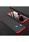 Noktaks - Xiaomi Uyumlu Xiaomi Mi A2 Lite - Kılıf 3 Parçalı Parmak İzi Yapmayan Sert Ays Kapak - Siyah-kırmızı