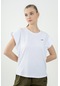 Maraton Sportswear Regular Kadın Bisiklet Yaka Kısa Kol Basic Beyaz T-Shirt 21992-Beyaz