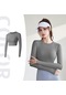 Gri Uzun Kollu T-shirt Dikişsiz Kadın Katı Spor T-shirt Yüksek Elastik Spor Salonu Yoga Üst Nefes Spor Üst Hızlı Kuru Spor