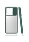 Kilifone - Samsung Uyumlu Galaxy A21s - Kılıf Slayt Sürgülü Arkası Buzlu Lensi Kapak - Koyu Yeşil