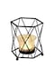 Suntek Cam Mumluk Tealight Şamdan Adak Mumu Siyah 10x9x11cm
