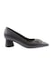 Dgn 4320-23y Kadın Metal Aksesuarlı Sivri Burun Kalın Kısa Topuklu Ayakkabı 4320-1710-R13716