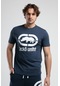 Marc Lacivert Bisiklet Yaka Baskılı Standard Fit Erkek Tshirt Lacivert