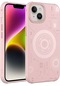 iPhone Uyumlu 14 Plus Kılıf Lopard Wireless Şarj Özellikli Desenli Hot Kapak - Rose Gold