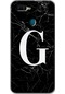 Oppo A5s Kılıf Hd Desen Baskılı Arka Kapak + Kırılmaz Cam - Siyah Mermer Desenli G Harfi