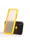 Kilifone - İphone Uyumlu İphone Xs Max 6.5 - Kılıf Arkası Mat Buzlu Kenarı Renkli Düğmeli Fri Silikon - Sarı
