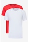 Ac&Co / Altınyıldız Classics Erkek Kırmızı-beyaz 2'li Paket Slim Fit Dar Kesim Pamuklu Basic Tişört Kırmızı-beyaz