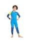 Çocuk Dalgıç Kıyafeti Uzun Kollu Güneş Koruyucu Mayo Erkek Mavi L