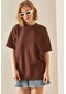 Kahverengi Oversize Basic T Shirt 3yxk1 47087 18