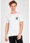 Maraton Sportswear Slimfit Erkek Bisiklet Yaka Kısa Kol Basic Beyaz T-Shirt 18855-Beyaz