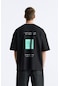 The Champ Clothing Bisiklet Yaka Unknown Desire Baskılı Oversize Siyah Erkek T-shirt Siyah