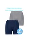 Erkek Dikişsiz/seamless Nefes Alabilen Boxer 2'li Set Gri - Lacivert