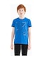 Tommy Life Saks Minimal Yazı Baskılı Standart Kalıp O Yaka Erkek Çocuk T-shirt - 11132 Saks