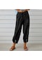 Vintage Boho Pamuk Keten Pantolon Kadınlar İçin Yaz Cepler Ince Plaj Pantolon Kadın Rahat Yüksek Bel Gevşek Harem Pantolon Siyah