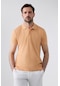 D's Damat Regular Fit Kayısı Pike Dokulu %100 Pamuk Kıvrılmaz Polo Yaka Nakışlı T-shirt