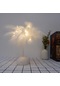 Beyaz Gece Lambası Led Tüy Masa Lambası Demir Taban Yaratıcı Gece Lambası Oturma Odası Yemek Odası 22cm