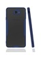 Tecno - Samsung Galaxy Uyumlu J7 Prime / J7 Prime Iı - Kılıf Kenarı Renkli Arkası Şeffaf Parfe Kapak - Lacivert