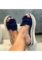 Siyah Kadınlar Sevimli Ilmek Sandalet Rahat Slip On Sandalet Bayanlar Günlük Platform Sandalet Parti Siyah
